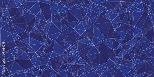 Dynamic dark blue background with triangles pattern, geometric overlapping layer elegant style with copy space, for poster, cover, print, banner, background design