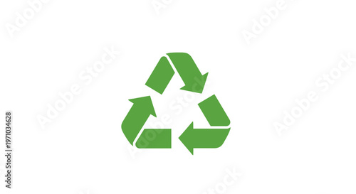 Green Recycling Symbol Made Arrows.