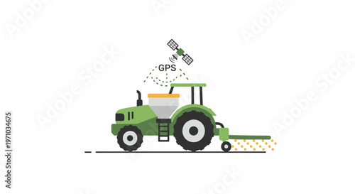Green Tractor with GPS Technology.