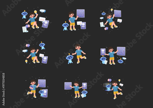 Artificial Intelligence and Child Education Concept