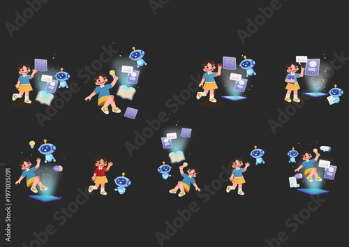 Artificial Intelligence and Child Education Concept