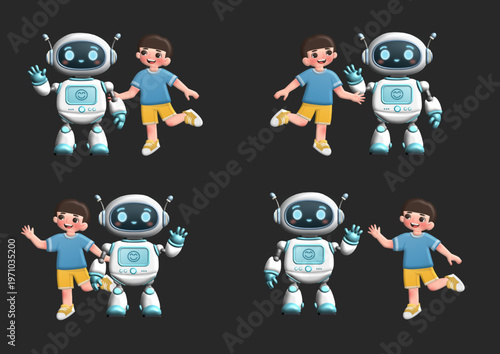 Artificial Intelligence and Child Education Concept