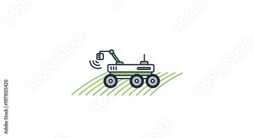 Tractor with mower attachment cutting grass.