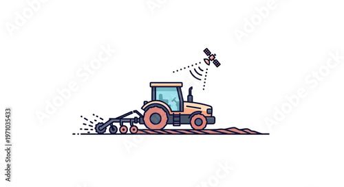 Tractor with satellite technology equipment.