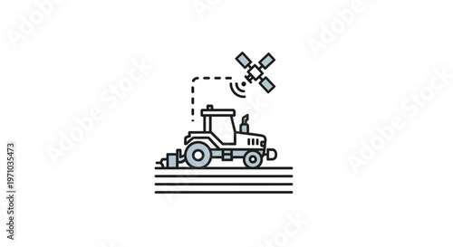 Tractor with windmill icon above it.