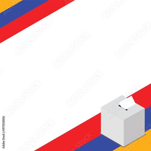 Armenia Election Box Square Template Vector
