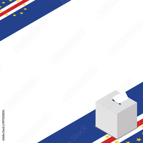 Cape Verde Election Box Square Template Vector