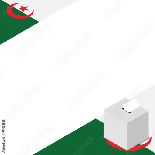Algeria Election Box Square Template Vector