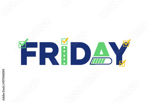 Illustrative design celebrating the completion of tasks and renewed energy as the work week concludes, symbolizing the anticipation and readiness for Friday