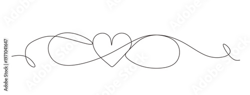 continuous single line drawing of infinity symbol with heart shape  eternal love line art vector illustration