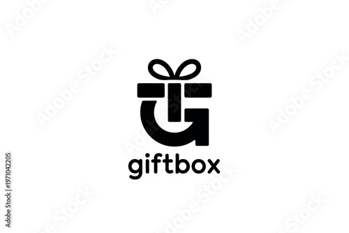 A minimalist logo design for a gift box company