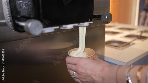 Close-up of italian ice cream machine