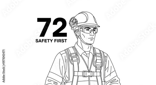 Construction Worker Safety First Hard Hat Safety Gear.