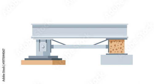 Structural Engineering Illustration of a Steel Beam and Girder Support System
