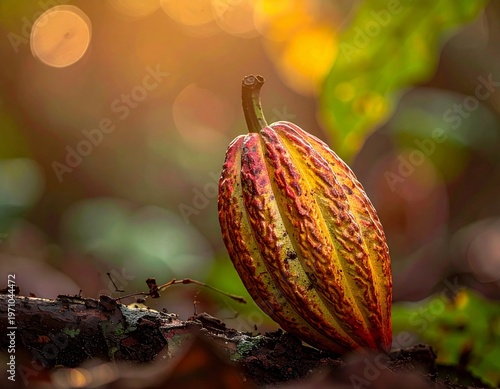 Cacao Beans and Nibs Flat Lay with Copy Space
