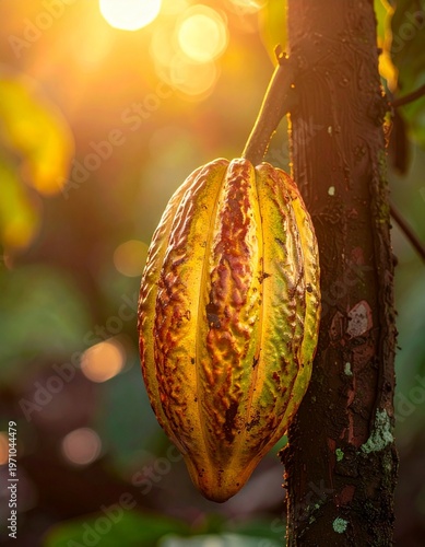 Cacao Beans and Nibs Flat Lay with Copy Space