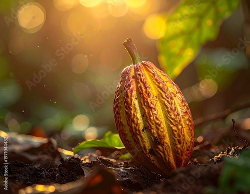 Cacao Beans and Nibs Flat Lay with Copy Space
