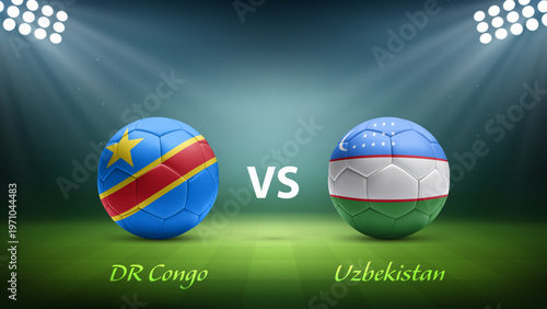 DR Congo vs Uzbekistan soccer scoreboard broadcast for soccer tournament 2026