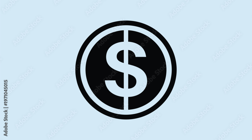 Obraz premium Minimal Finance Circle Dollar Logo