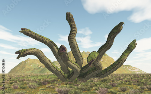 Hydra, vielköpfiges Ungeheuer der griechischen Mythologie