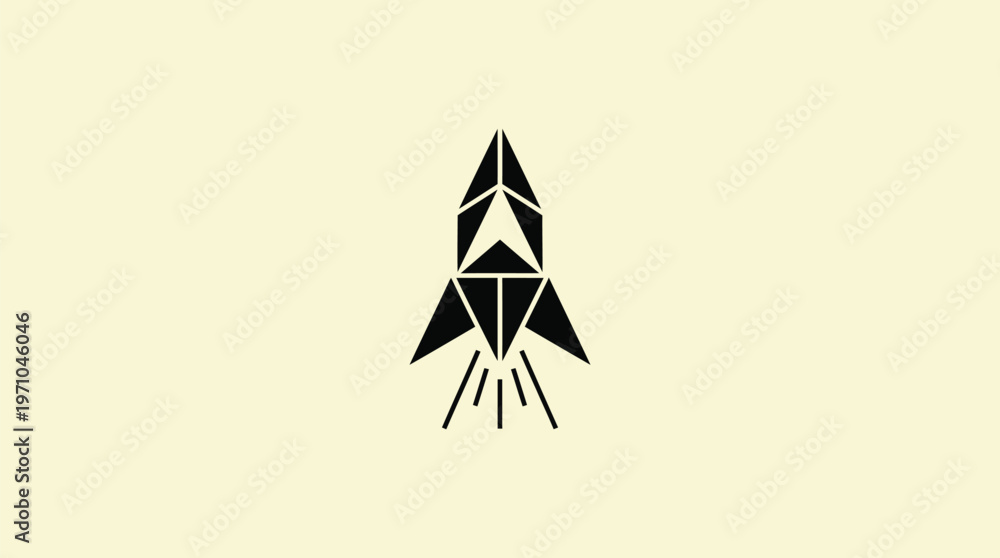 Fototapeta premium Minimal Startup Rocket Logo