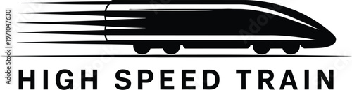 A sleek high speed train rushing through the landscape quickly