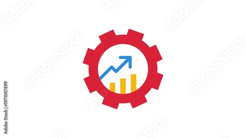 Business impact icon animation 4k motion seamless looping isolated on white background