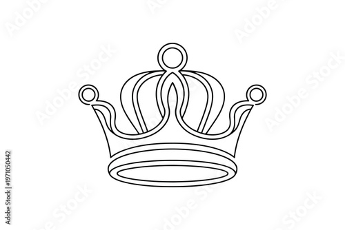 Black and white line of a classic royal crown monarch king queen
