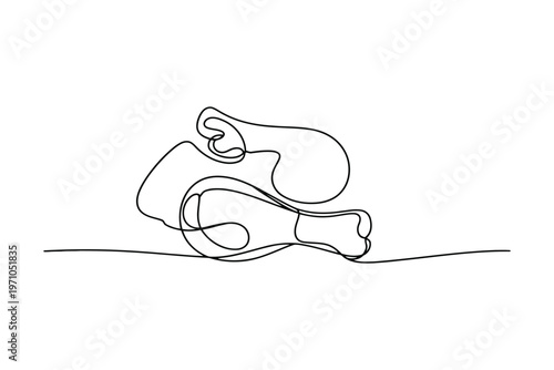 Continuous line of a dog lying down on the ground continuous line lying down animal minimalist