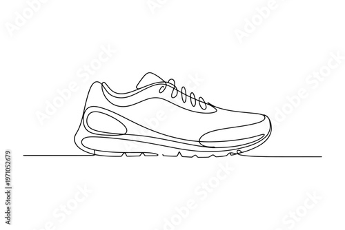 White sneaker line on transparent background shoe footwear line transparent background athletic shoe
