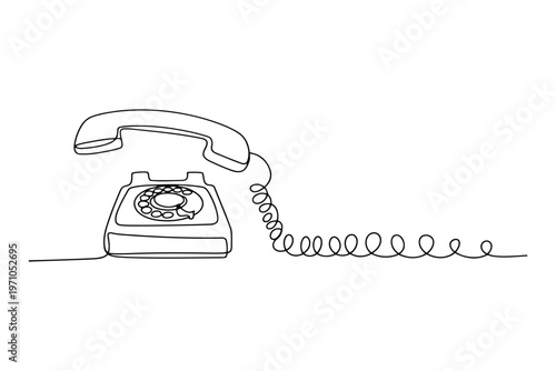 Vintage rotary telephone with coiled cord on white background vintage telephone rotary dial classic phone