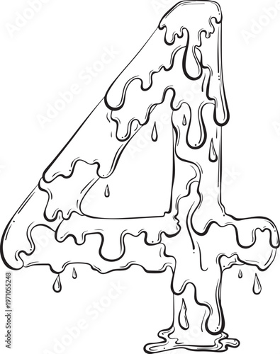 Black color number design and art numeral design 4