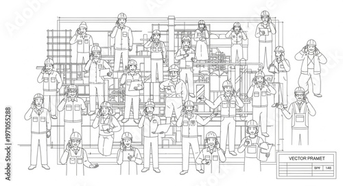 Detailed Architectural Blueprint of a Complex Structure with Multiple Levels and Elements.