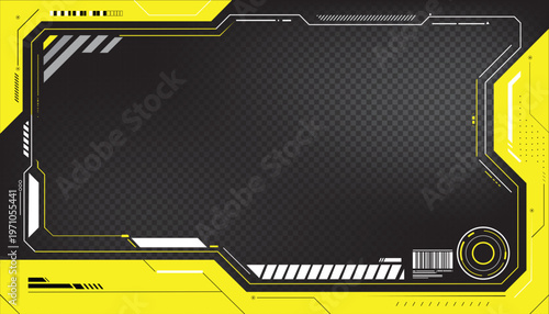 Futuristic HUD Border Frame – Sci-Fi Digital Screen UI Vector Background