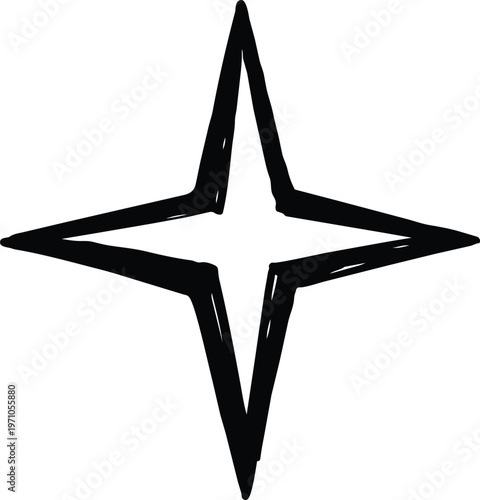 A black star symbol on a white background