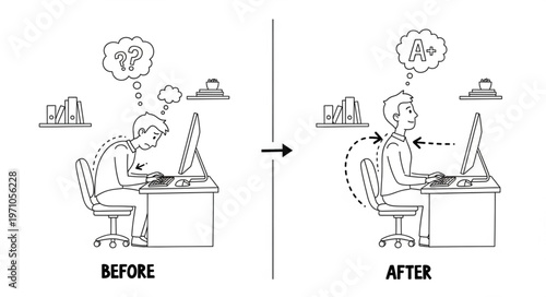 Correcting Poor Posture at a Desk for Better Health.