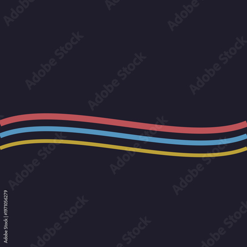 Colorful abstract vector background featuring a rainbow wave design with red and blue stripes and curved lines for a creative business banner template