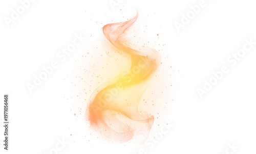 Abstract Fiery Swirl with Glowing Energy and Particles isolated on transparent background