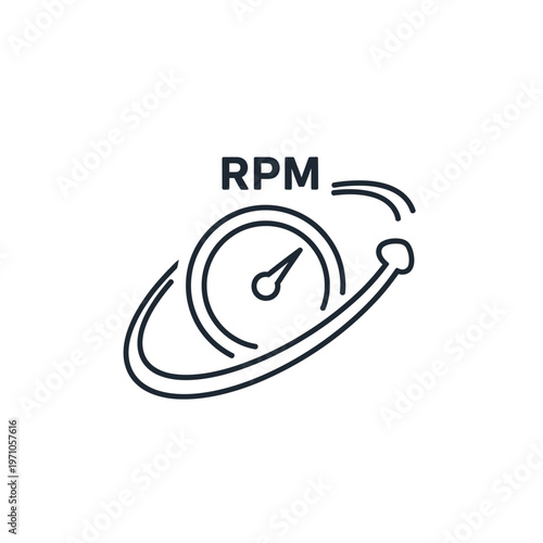 RPM gauge icon with speedometer dial.