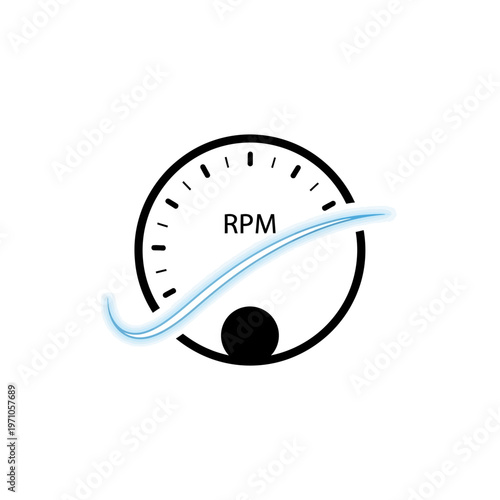 RPM gauge with blue needle graphic.