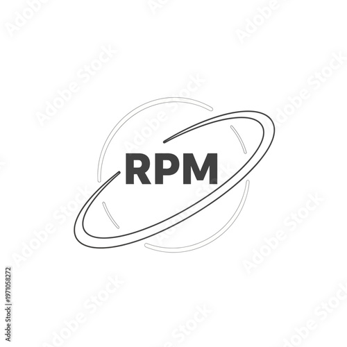 RPM logo design with abstract rings.