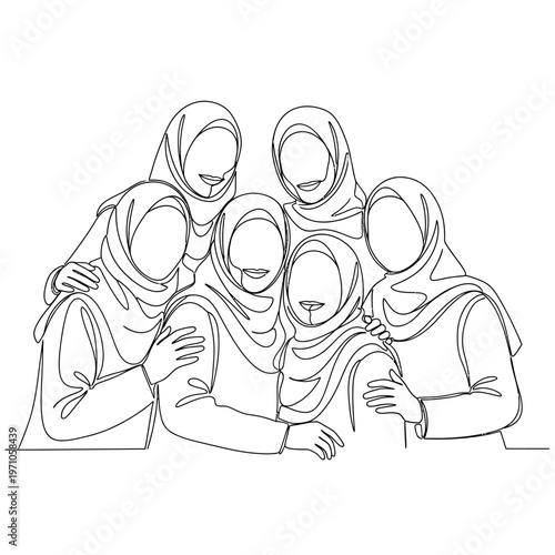 Group of women wearing headscarves together.