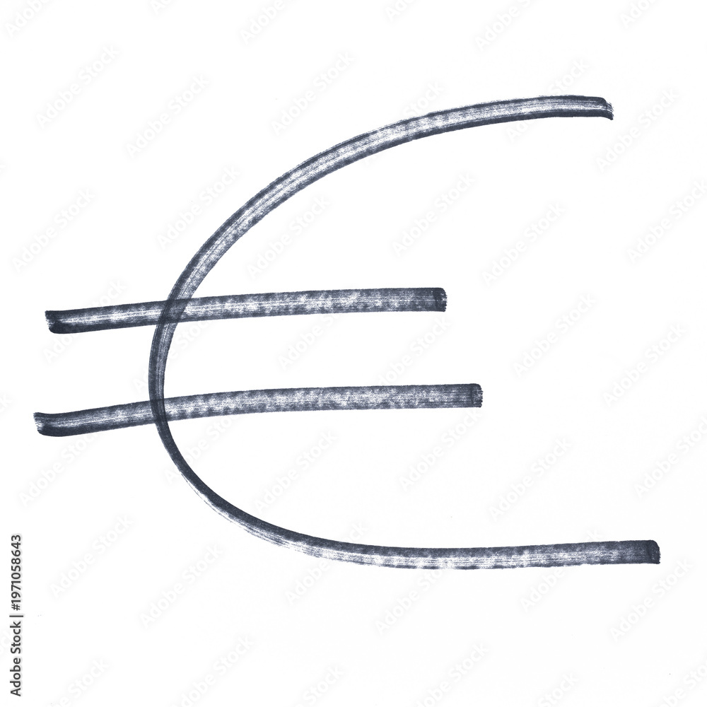 Fototapeta premium the Euro currency symbol drawn with a black marker