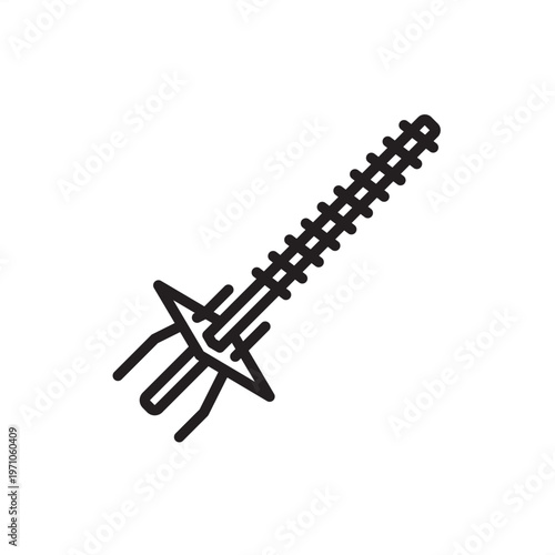 Rock bolt icon symbolizing ground support, representing tunnel anchor hardware, mine safety tools, structural reinforcement gear, excavation stability systems, and industrial underground logistics.
