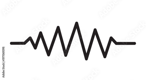 Black waveform, sound wave, audio signal, vector icon