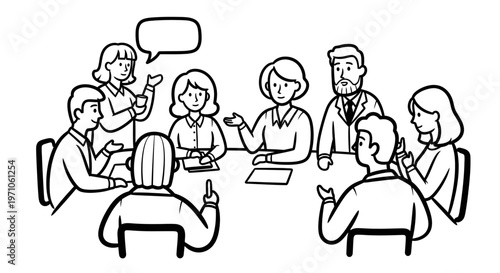 Dynamic team discussion in a vibrant business meeting, where professionals actively collaborate and brainstorm innovative ideas for strategic planning and problem-solving