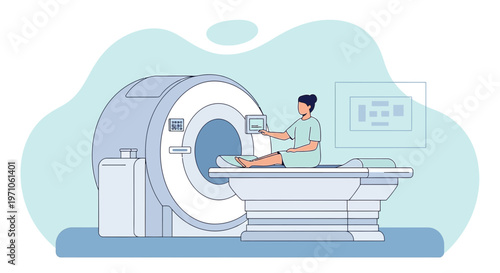 Patient undergoing MRI scan in a modern medical facility, advanced technology for diagnostics