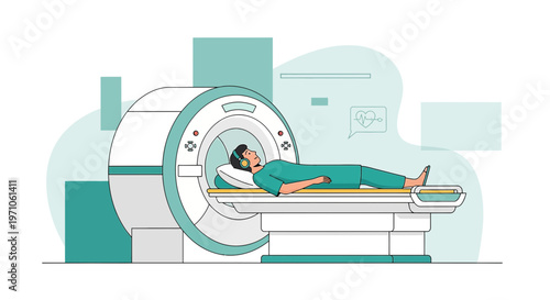 Patient undergoing MRI scan in a modern medical facility, advanced technology for diagnostics