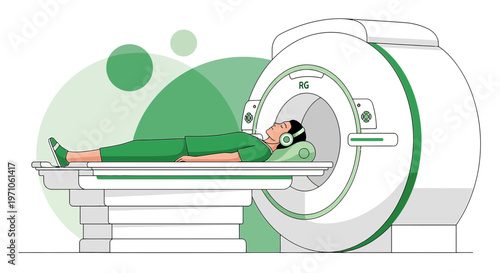 Patient undergoing MRI scan in a modern medical facility, advanced technology for diagnostics