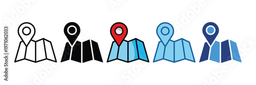 Map  Icon Set Multiple Style Collection